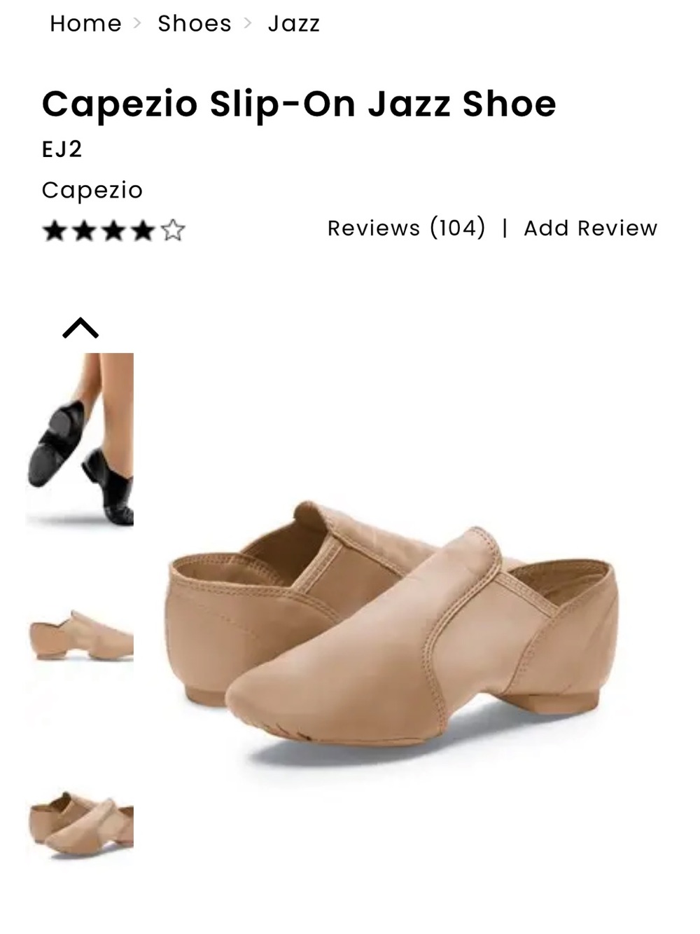 Capezio Slip-On Jazz Dance Shoe — Nude Tan